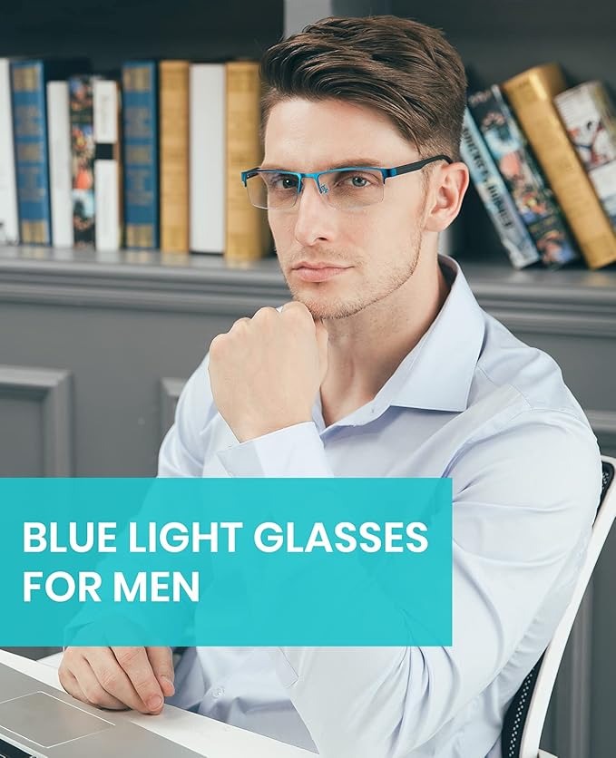 Joahis Programmer Glasses - Blue Light Blocking Metal Frame for Enhanced Focus and Eye Comfort